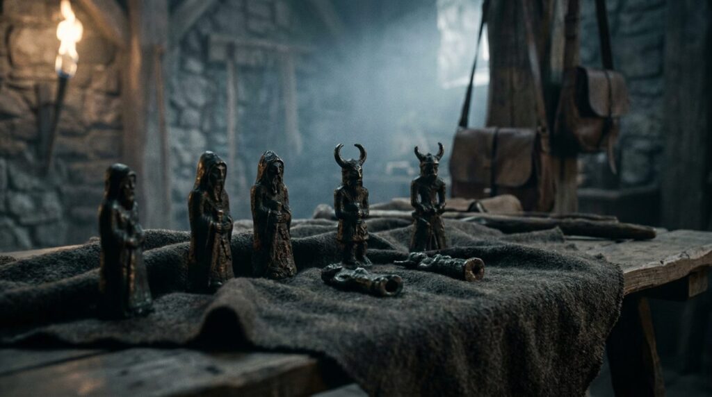 Vikingatida bronsfigurer av gudar