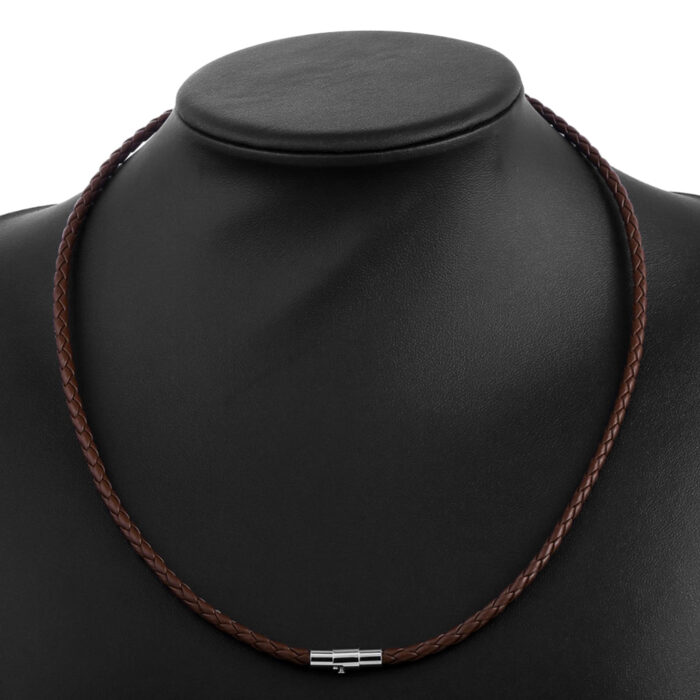 Brunt Läderhalsband - Bild 3
