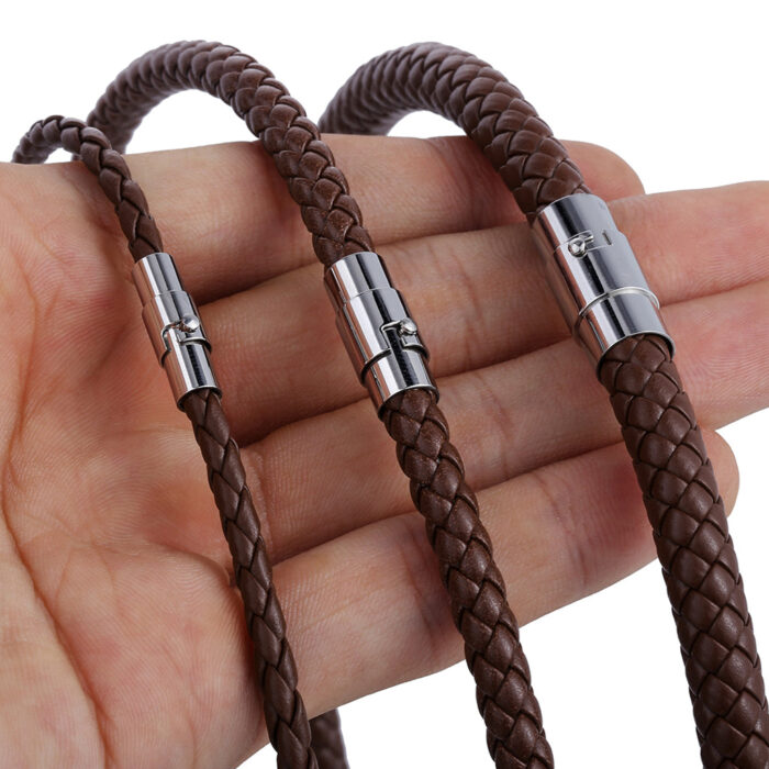 Brunt Läderhalsband - Bild 2