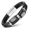 Dubbelflätat Viking Läderarmband