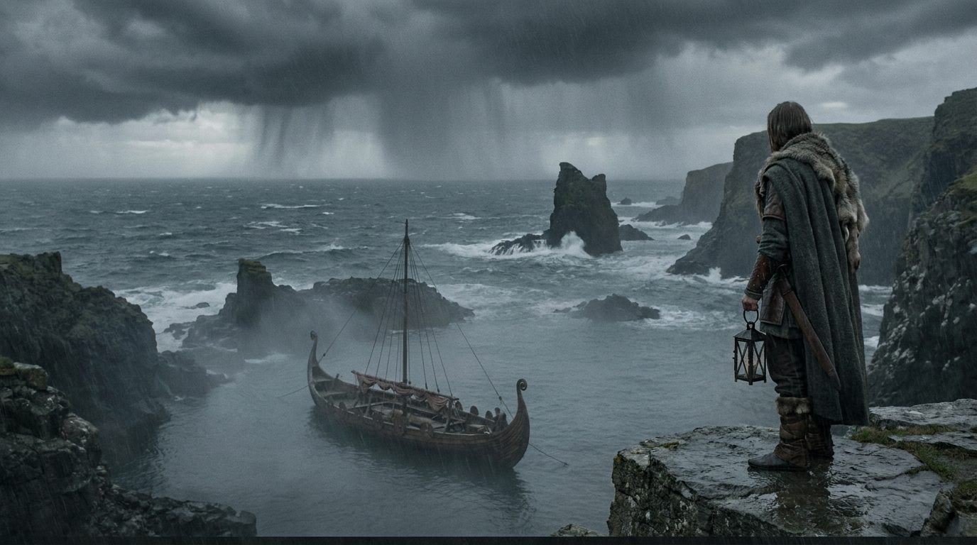 Storm över nordligt hav – Ragnaröks sinnebild