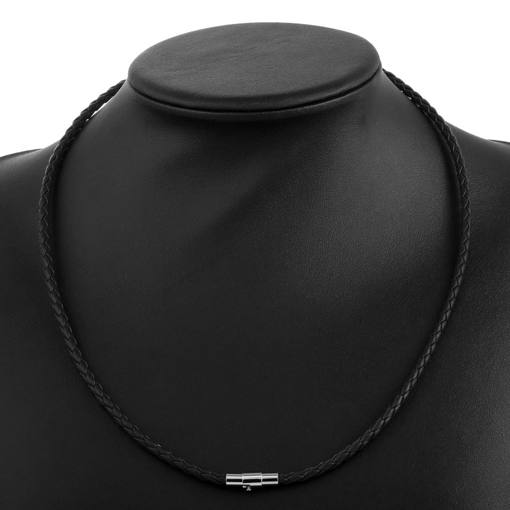 Svart Läderhalsband - Bild 3