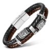 Tvåfärgat Nordiskt Läderarmband