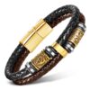 Tvåtonat Nordiskt Läderarmband