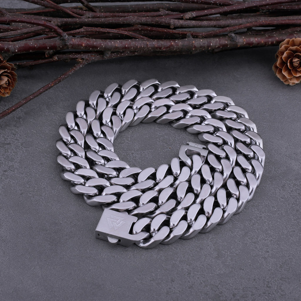 Pansarkedja Halsband – Stål med Valknut - Bild 4