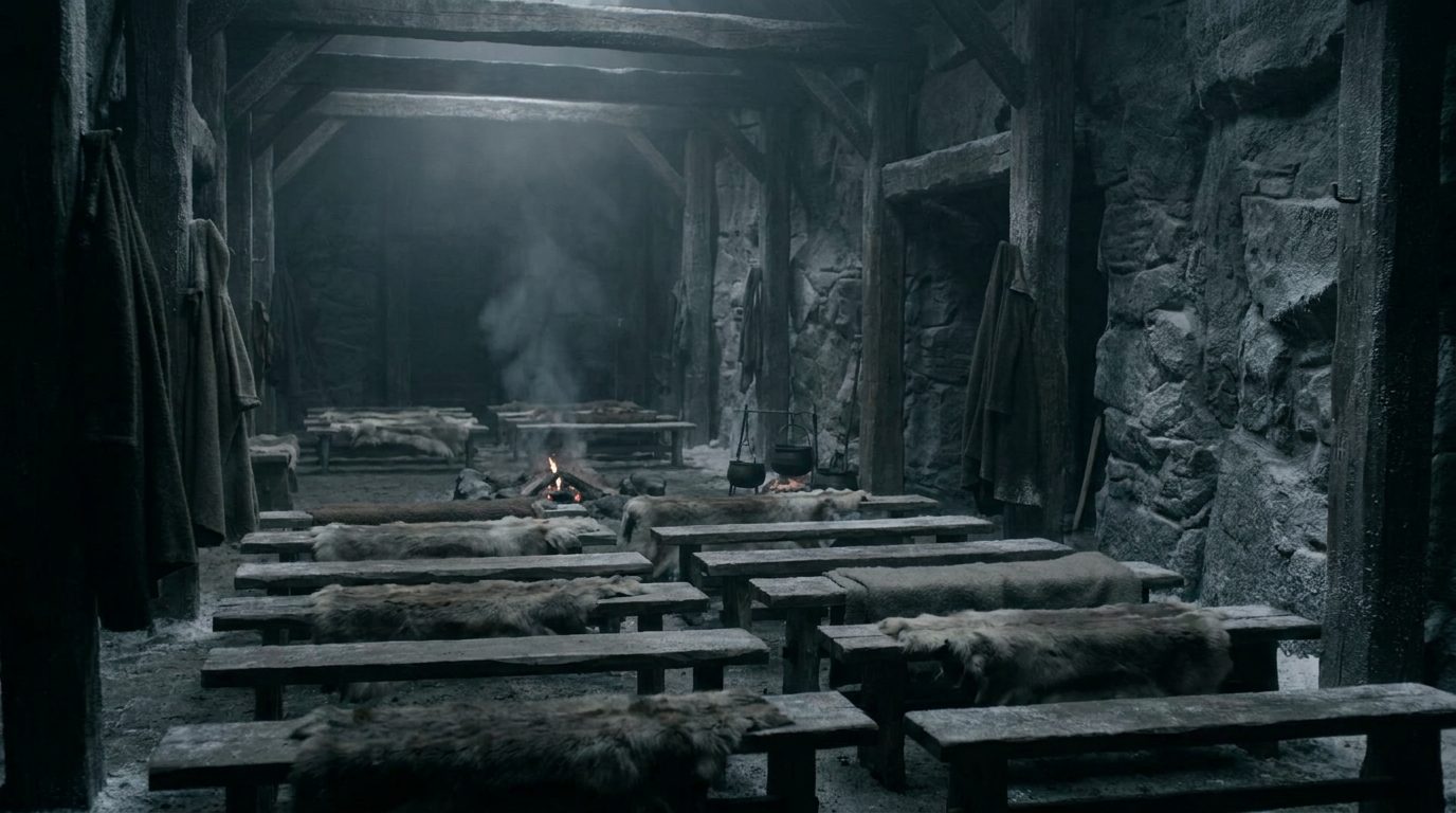 Helheims sal Éljúðnir, kall och tyst